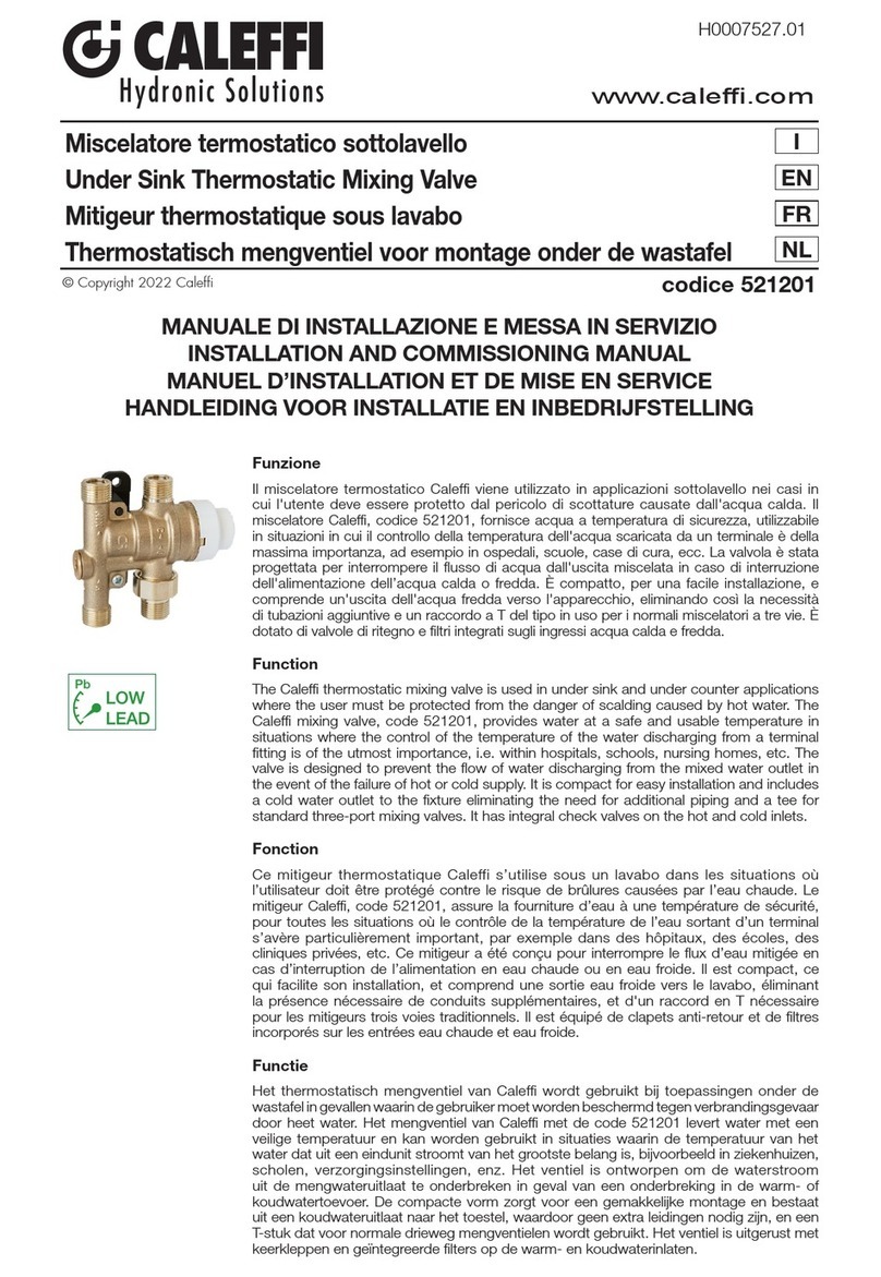 CALEFFI 521201 Installation and commissioning manual