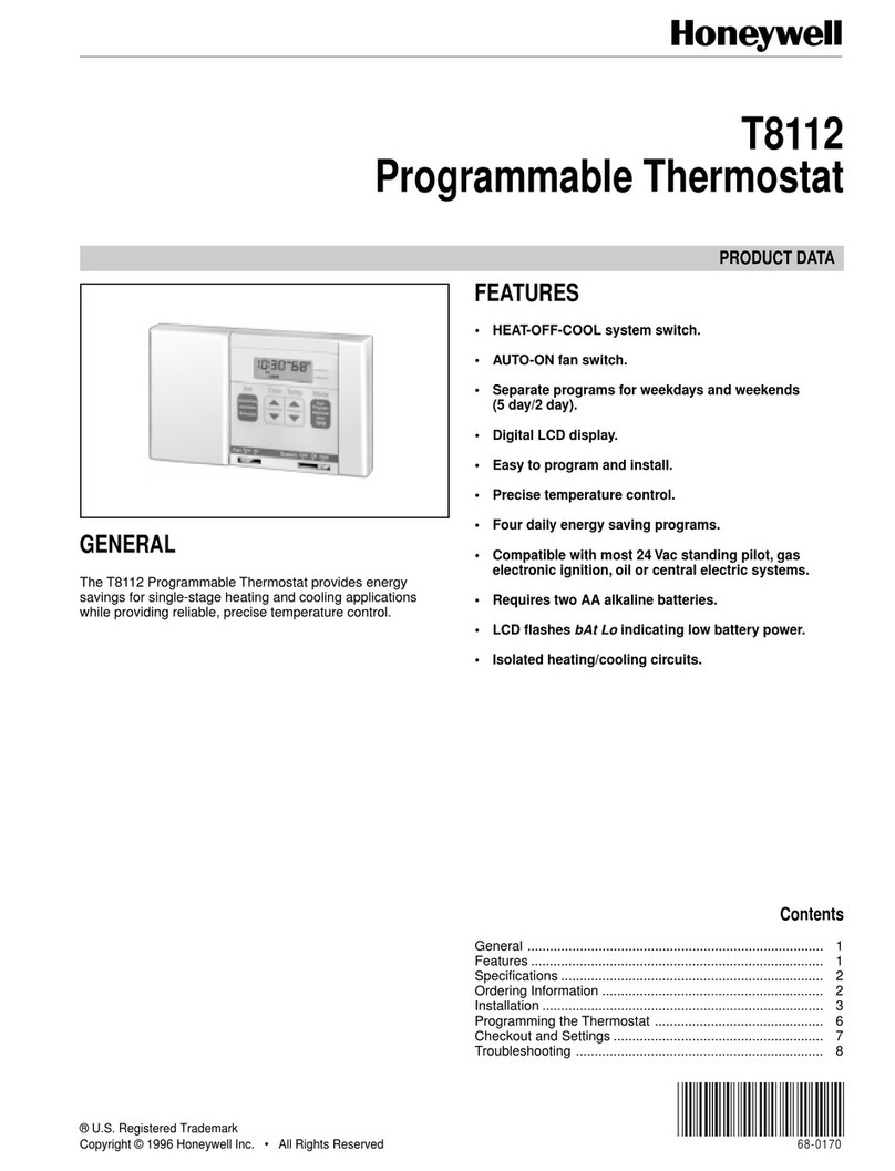 Honeywell T8112 User manual Honeywell T8112 User manual
