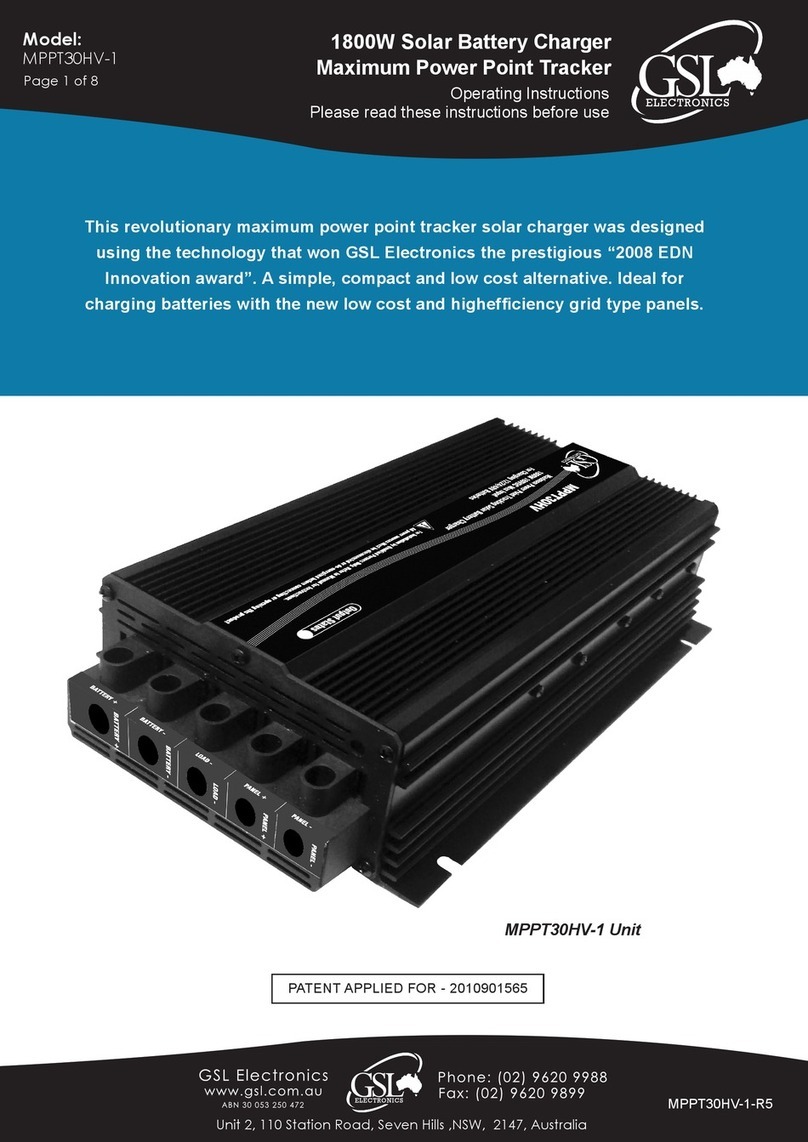 GSL electronics MPPT30HV-1 User manual