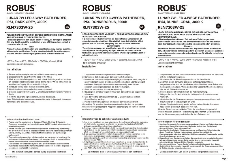 LED Group ROBUS RLN7303W-25 User manual