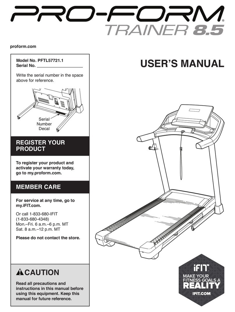 Pro-Form 8.5 Personal Fitness Trainer User manual