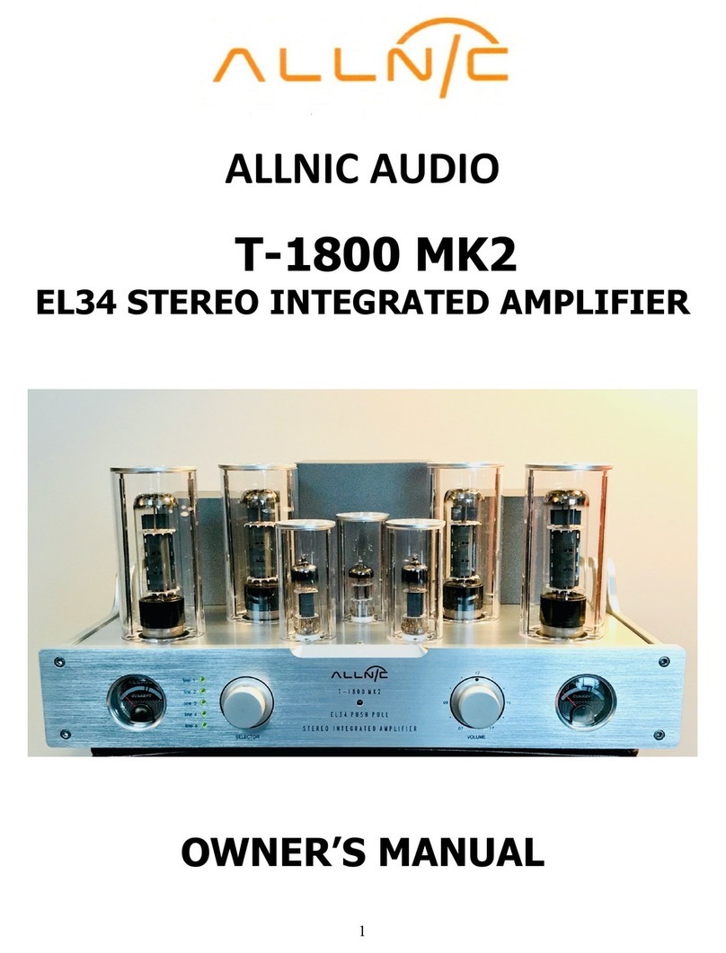 ALLNIC AUDIO T-1800 MK2 owner's manual
