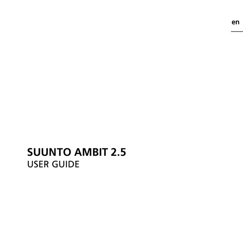 Suunto AMBIT 2.5 User manual
