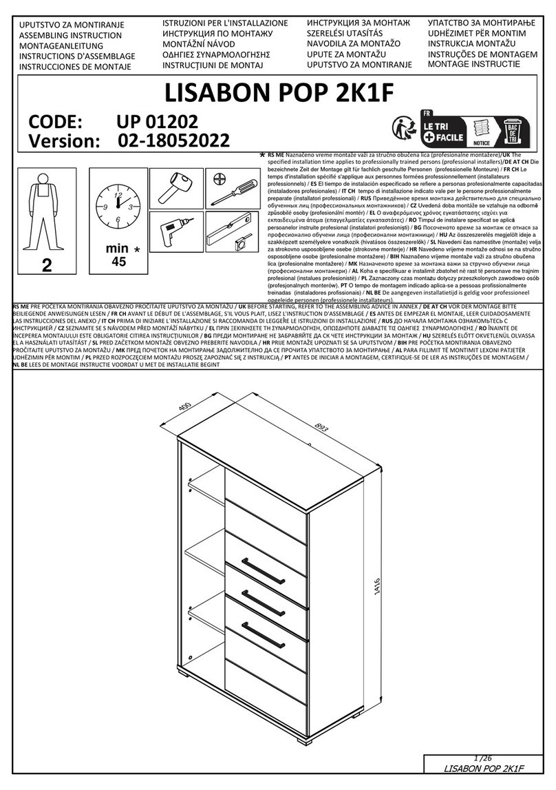 Dedeman LISABON POP 2K1F Assembling Instruction