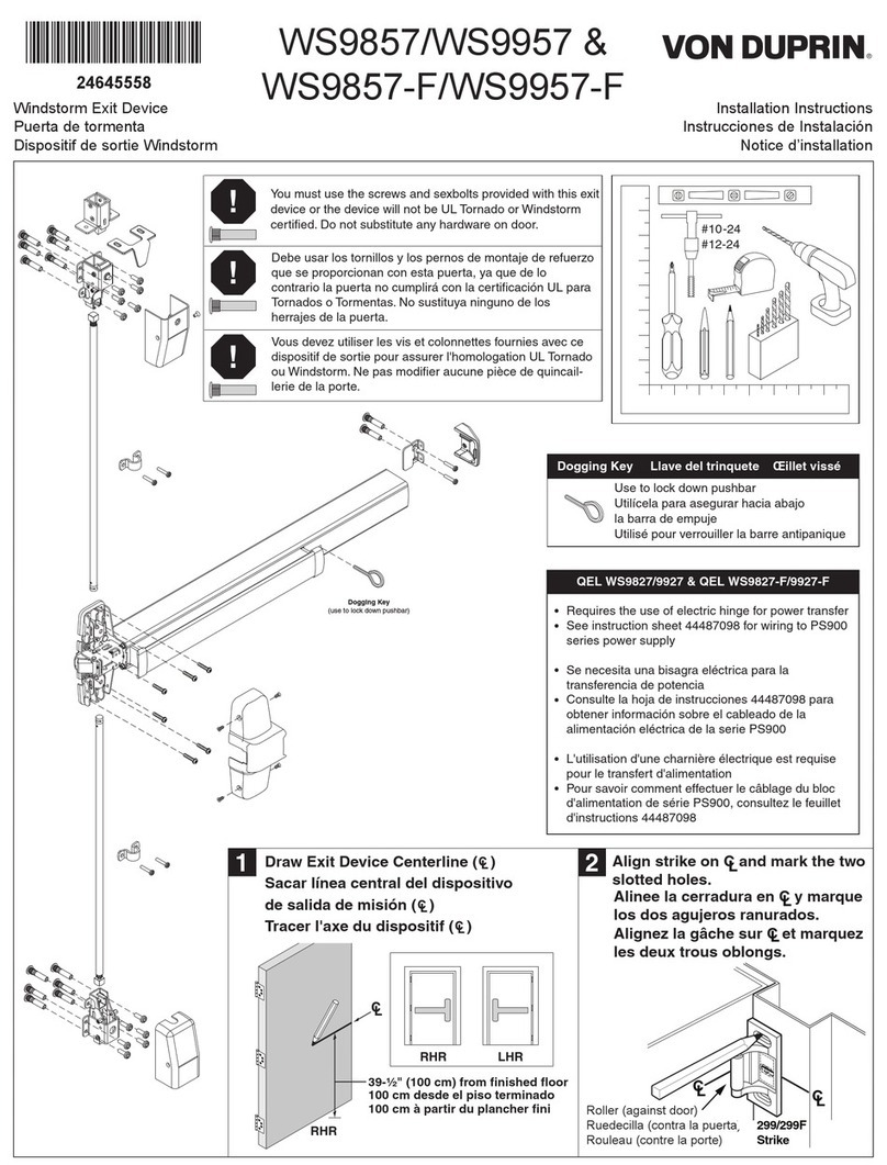 Von Duprin WS9857-F installation instructions