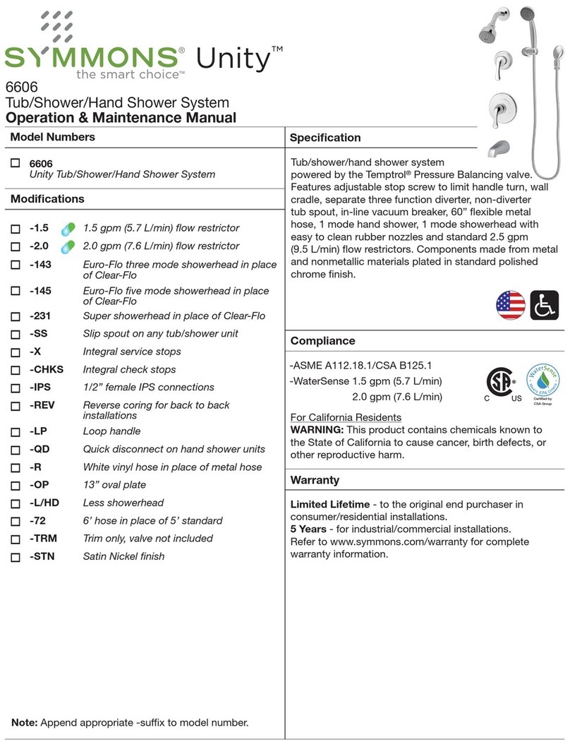 Symmons Unity 6606 Manual Symmons Unity 6606 Manual