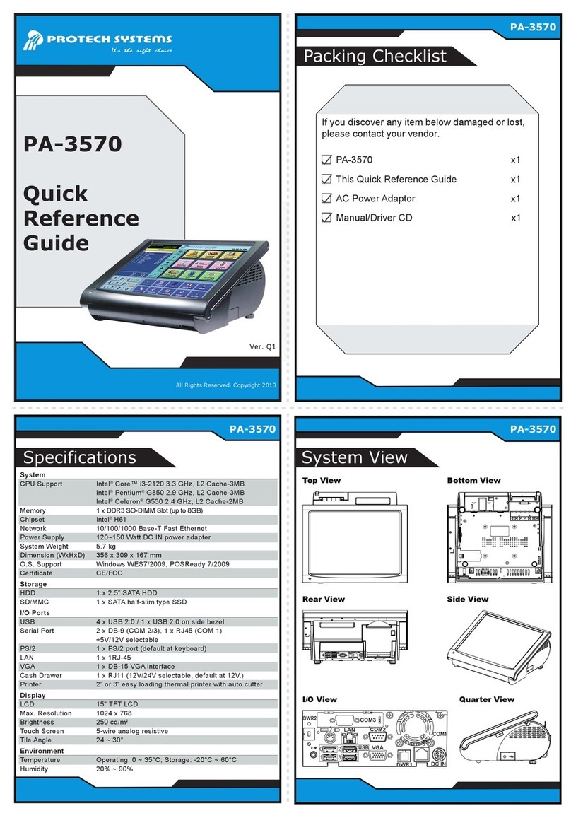 Protech Systems PA-3570 Quick reference guide