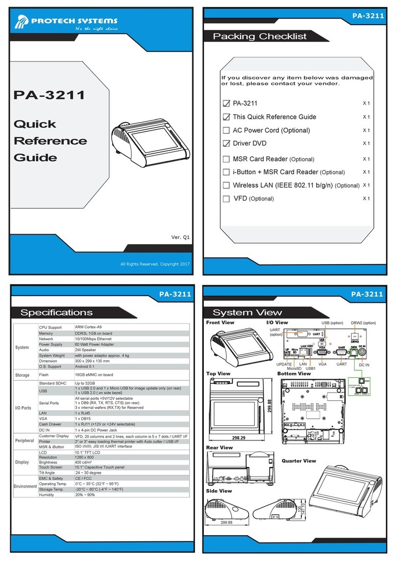 Protech Systems PA-3211 Quick reference guide