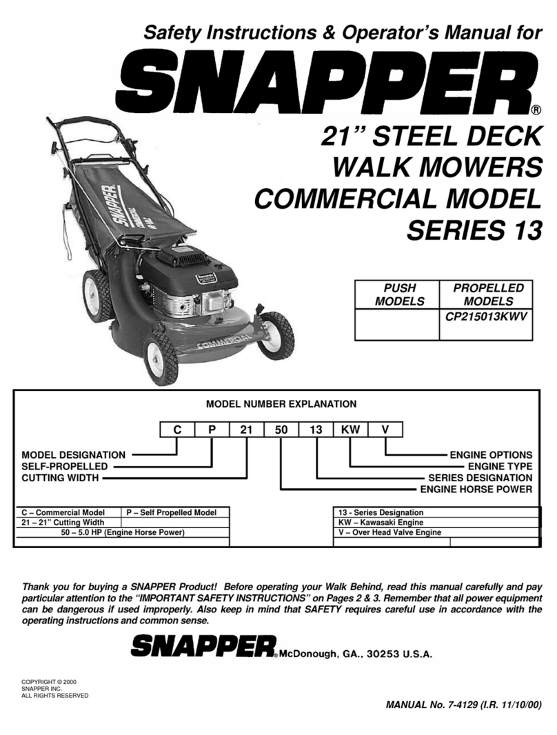 Snapper 13 Series User manual