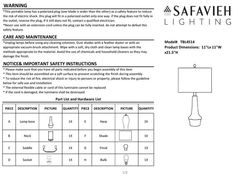 Safavieh Lighting SOLYN manual