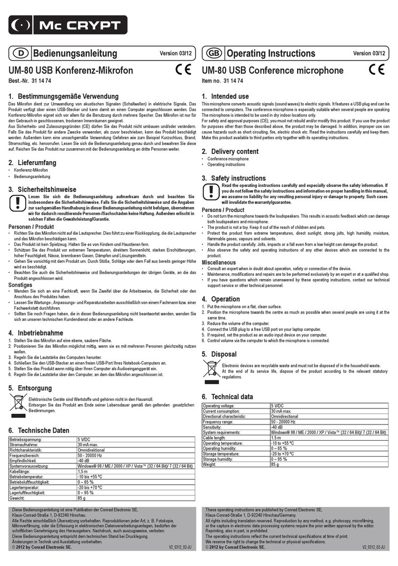 MC Crypt UM-80 operating instructions