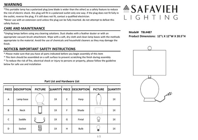 Safavieh Lighting MUSE User manual