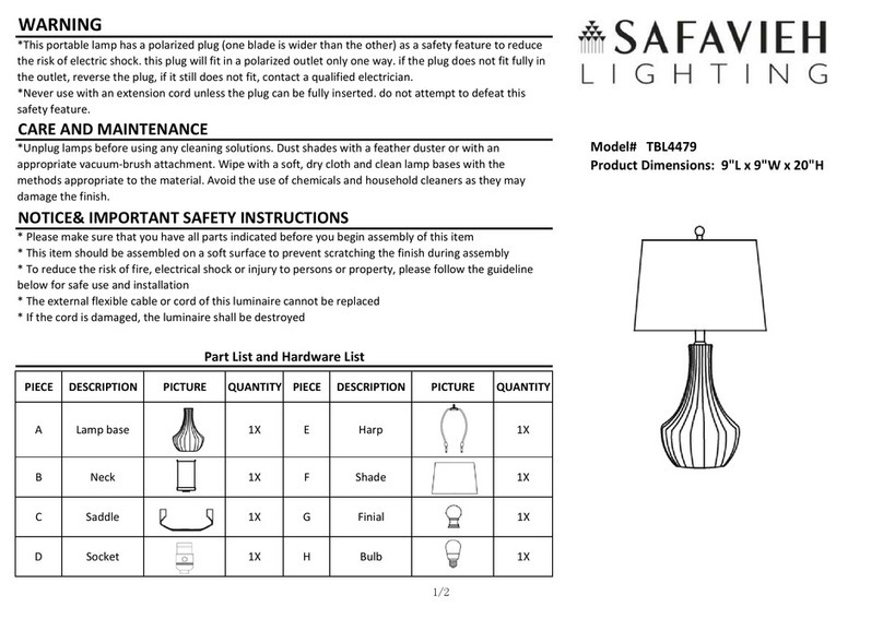 Safavieh Lighting Herleva manual Safavieh Lighting Herleva manual