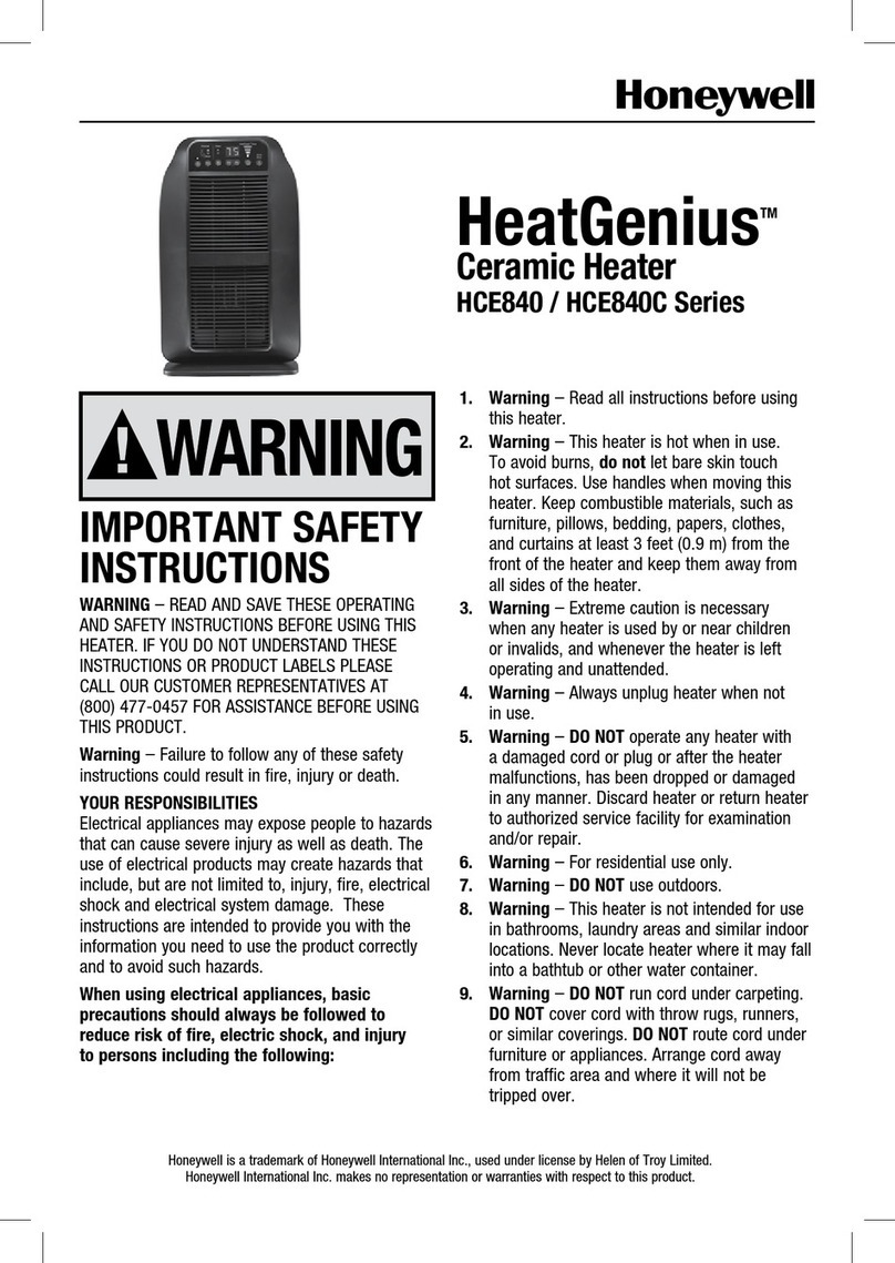 Honeywell HeatGenius HCE840 Series User manual
