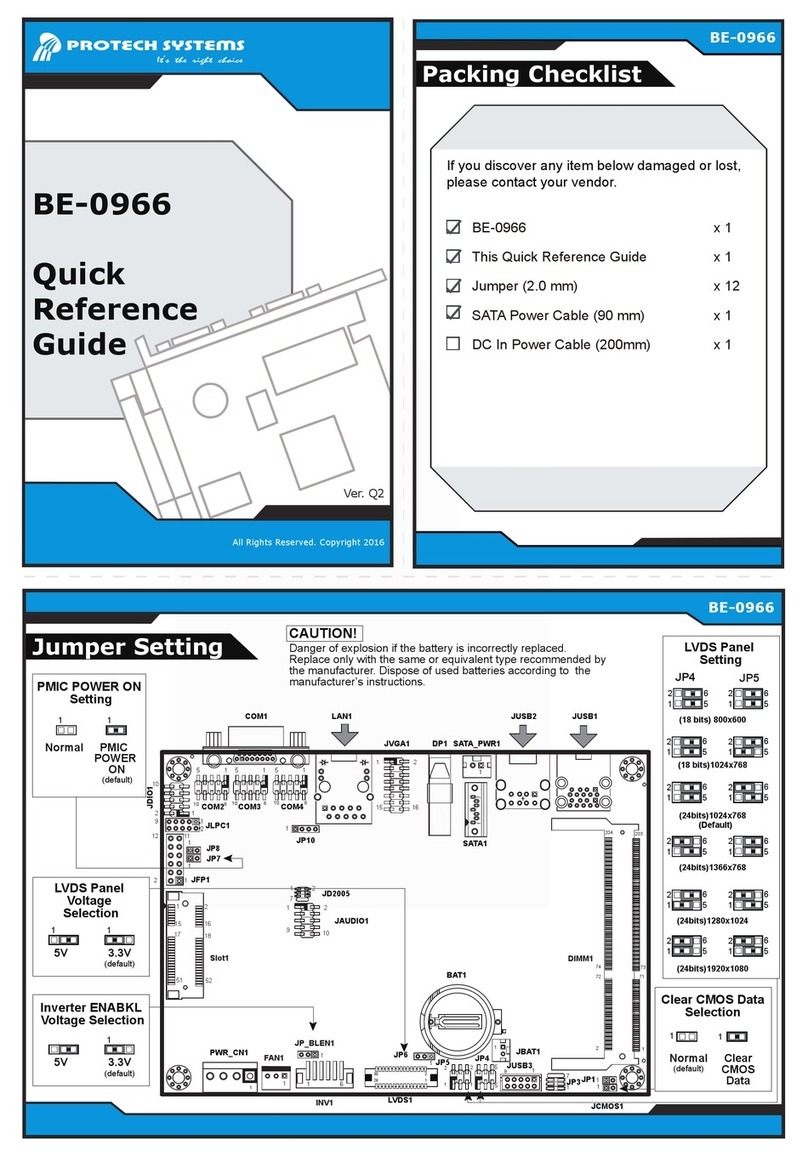 Protech Systems BE-0966 User manual