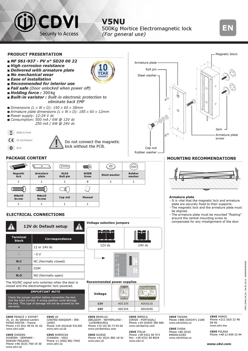 CDVI V5NU User manual