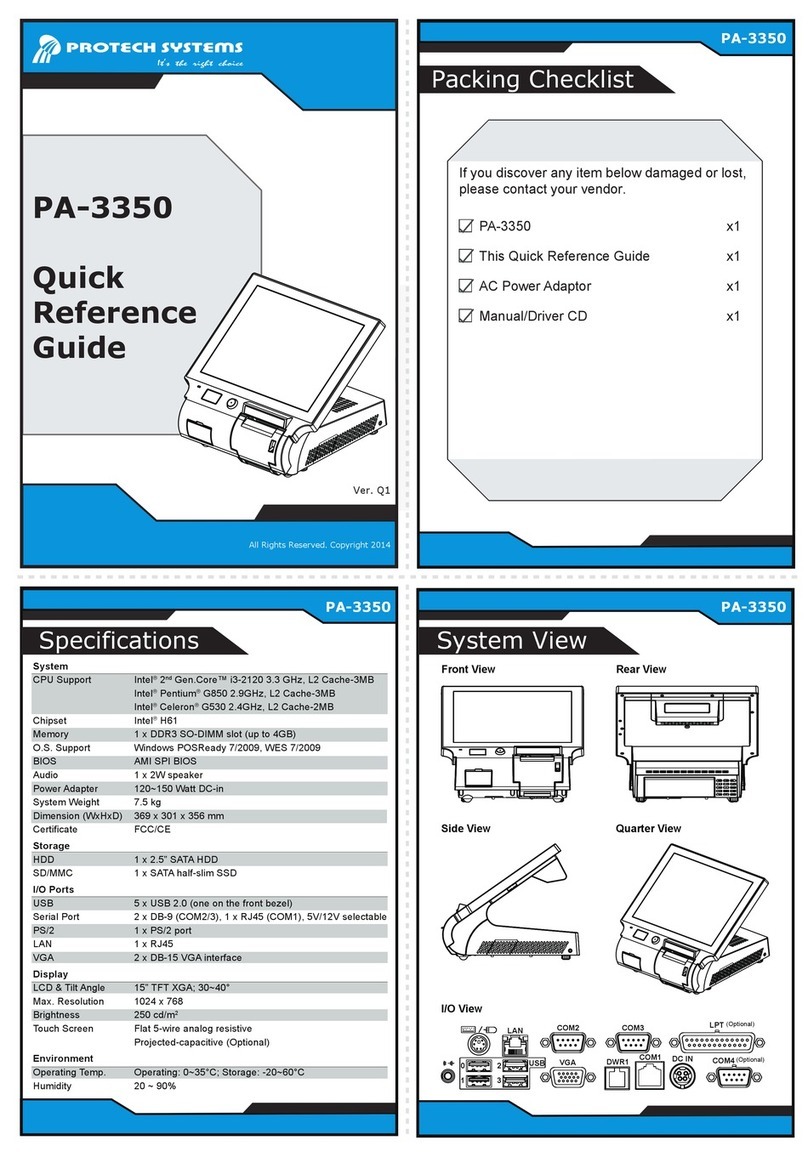 Protech Systems PA-3350 Quick reference guide