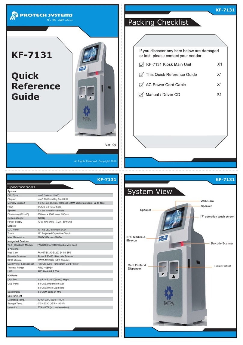 Protech Systems KF-7131 Quick reference guide