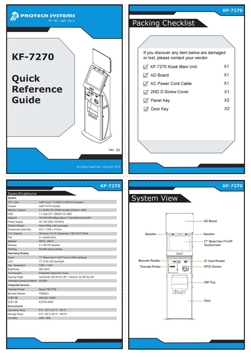Protech Systems KF-7270 Quick reference guide