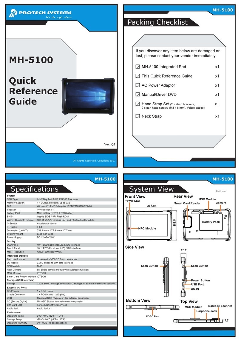 Protech Systems MH-5100 Quick reference guide