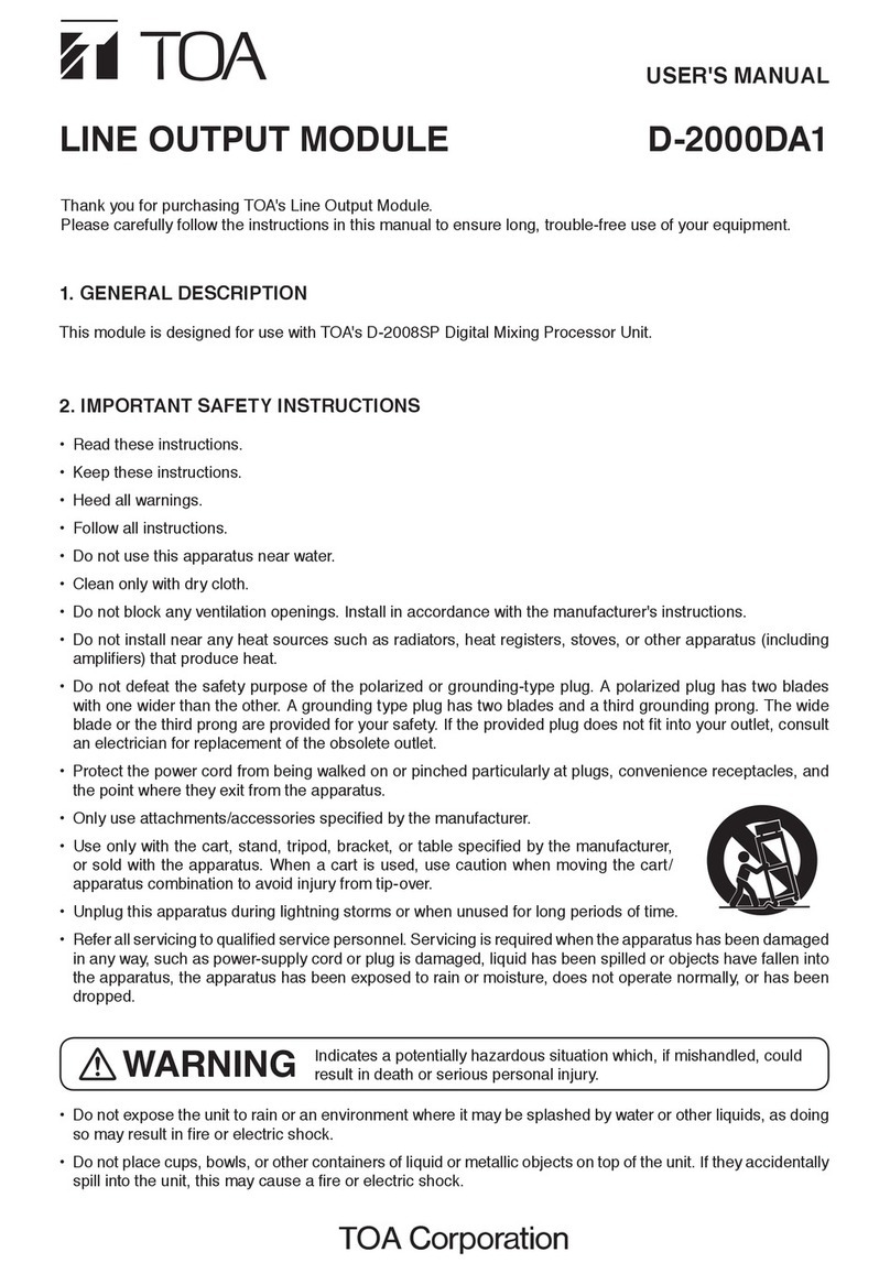 Toa D-2000DA1 user manual