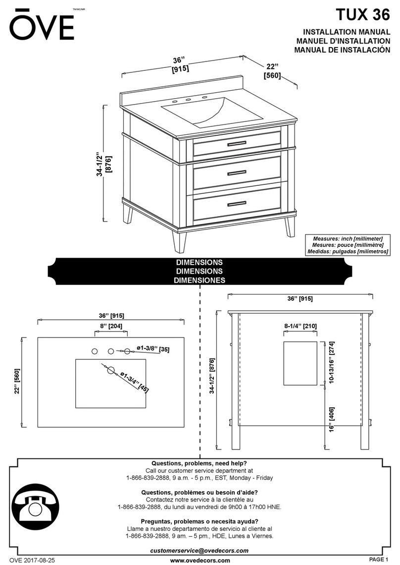 OVE TUX 36 installation manual