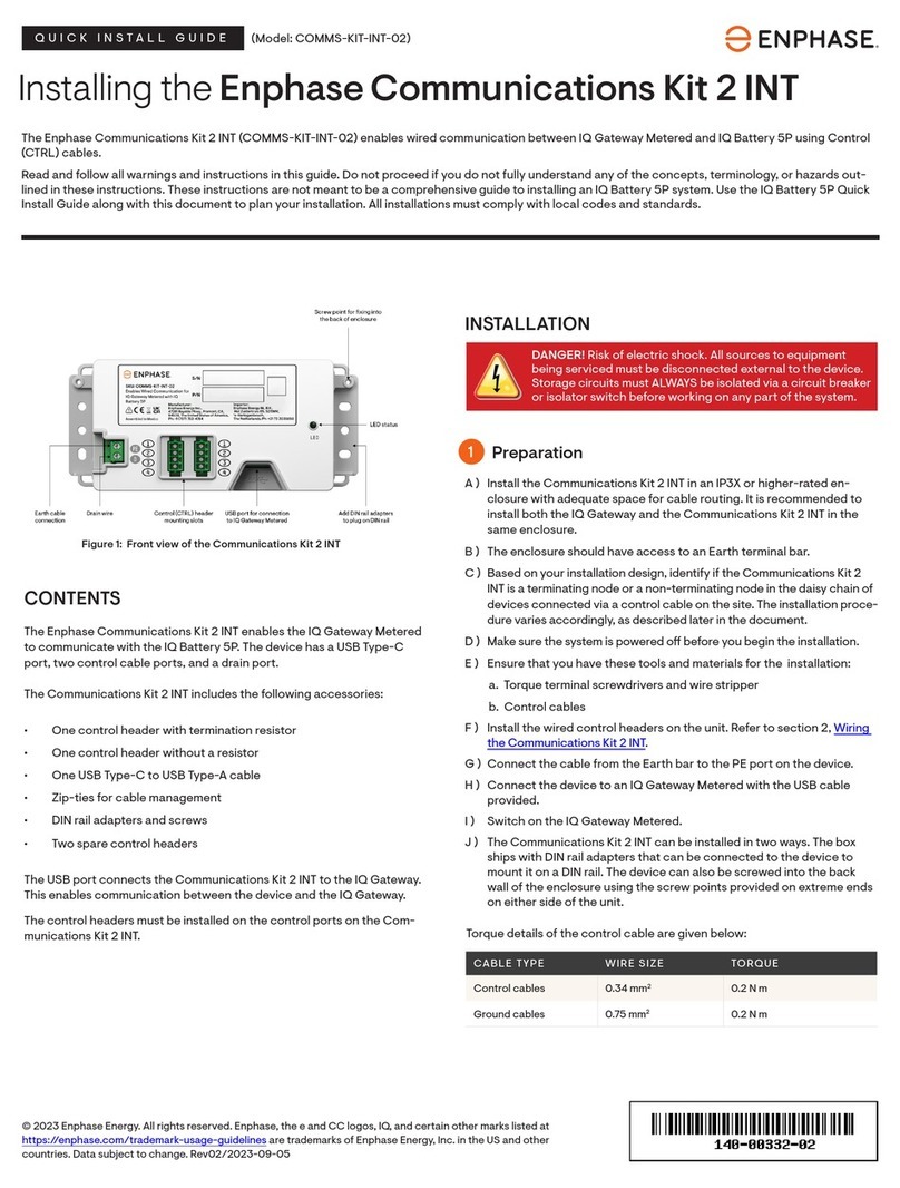 enphase COMMS-KIT-INT-02 Quick install guide