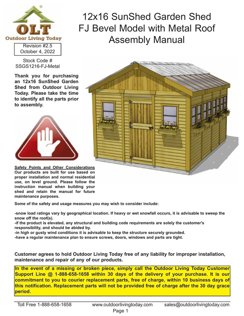 OLT SunShed SSGS1216-FJ-Metal Assembly manual