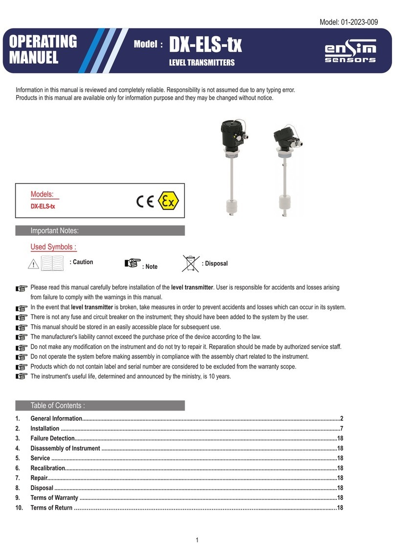 ENSIM SENSORS DX-ELS-tx manual