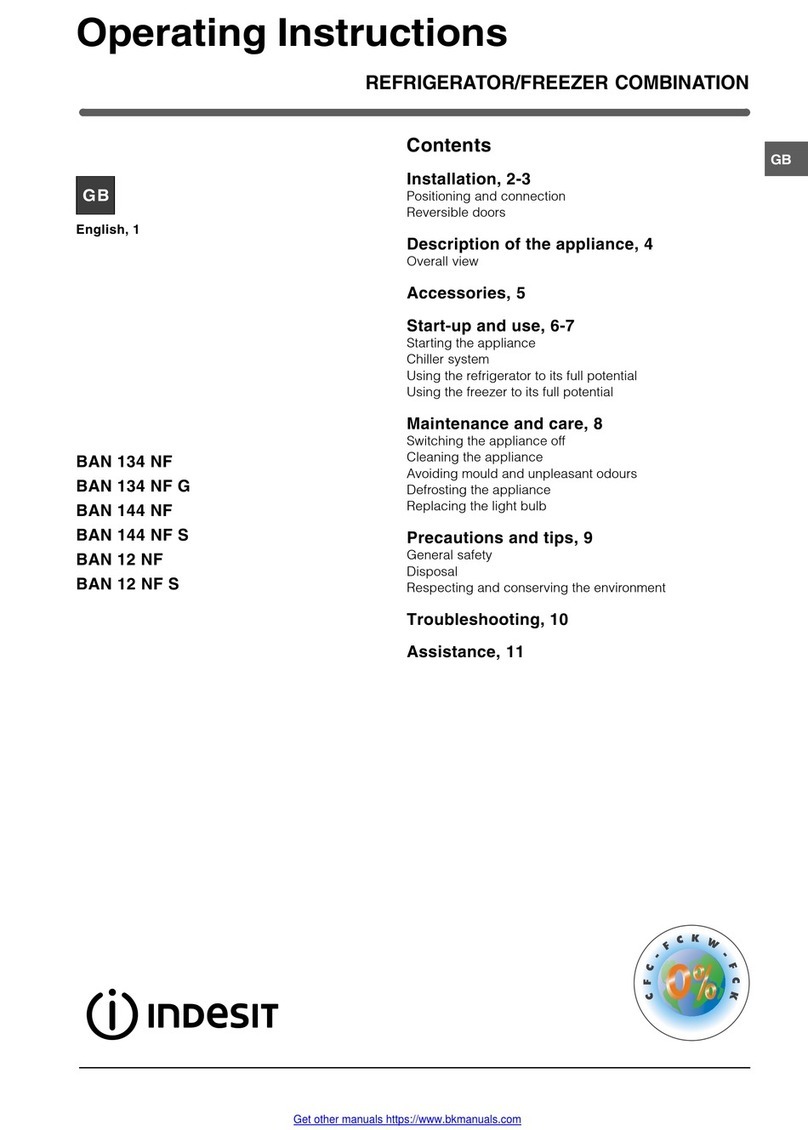 Indesit BAN 134 NF operating instructions