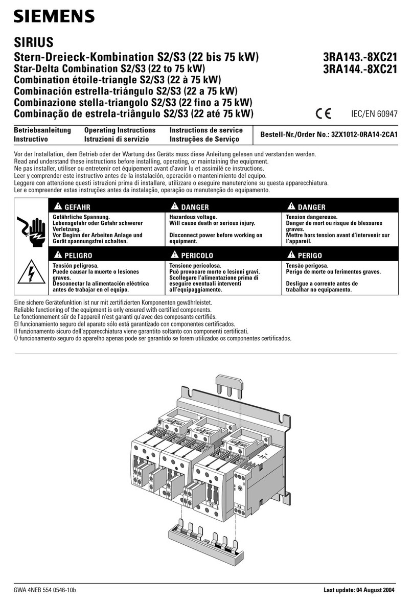 Siemens SIRIUS 3RA143-8XC21 Series User manual