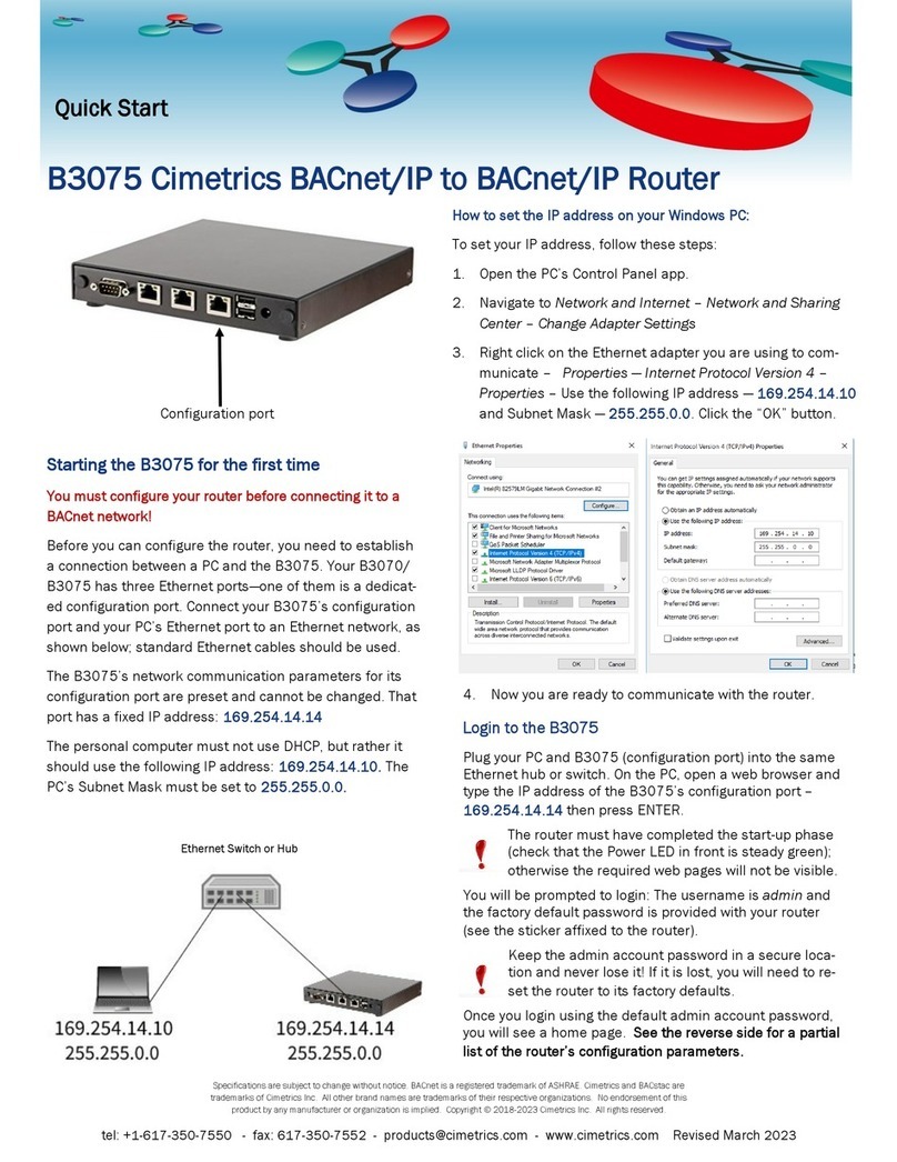 Cimetrics B3075 User manual