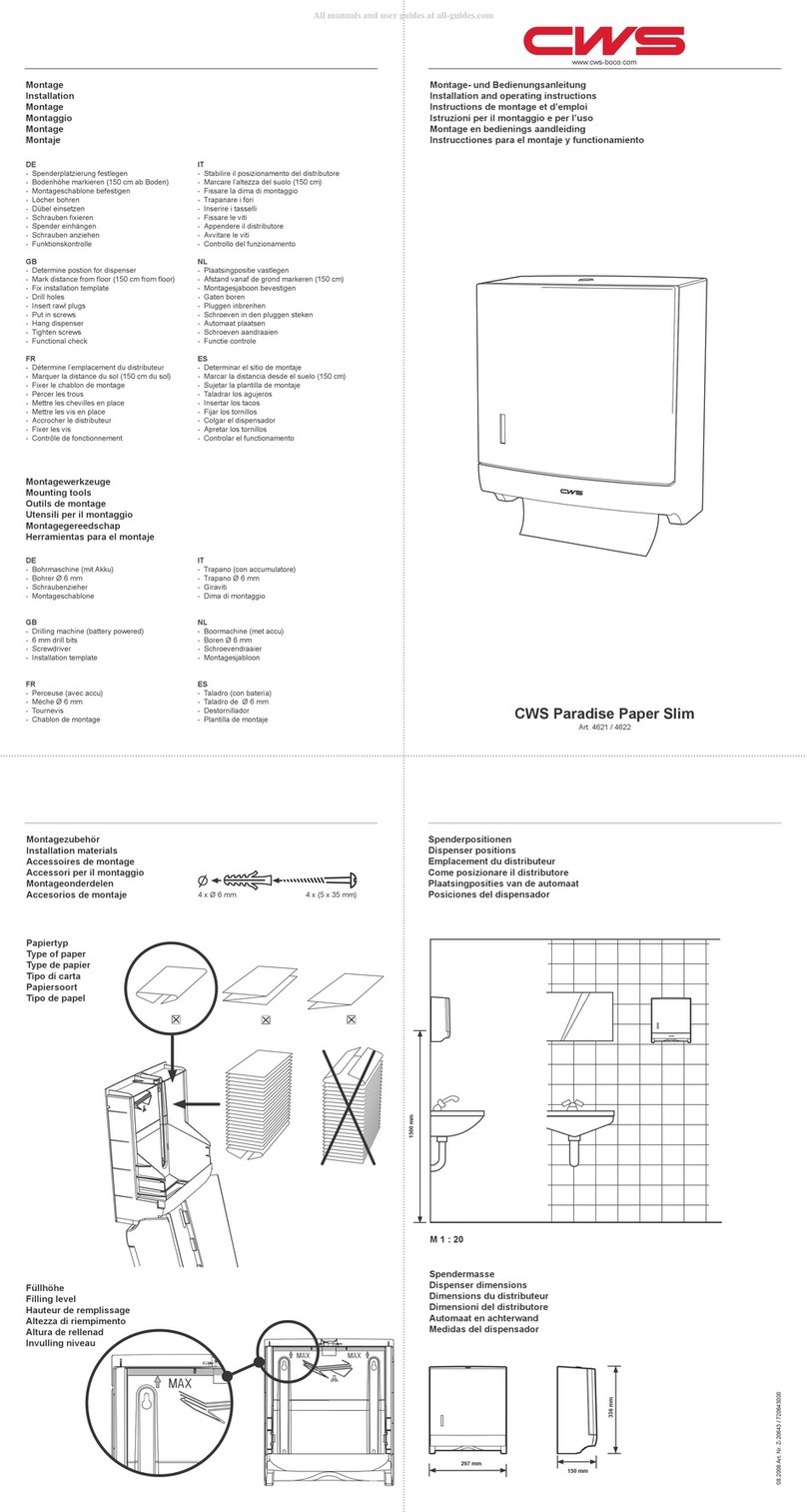 CWS Paradise Paper Slim Installation and operating instructions