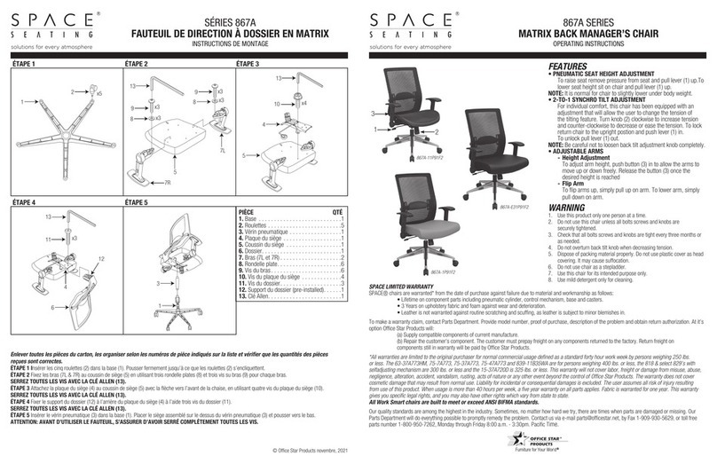 Space Seating 867A Series operating instructions