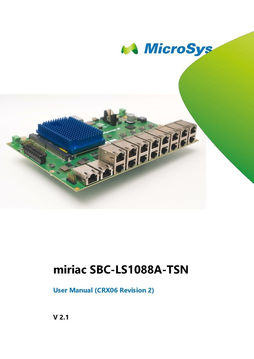 MicroSys Electronics miriac SBC-LS1088A-TSN User manual