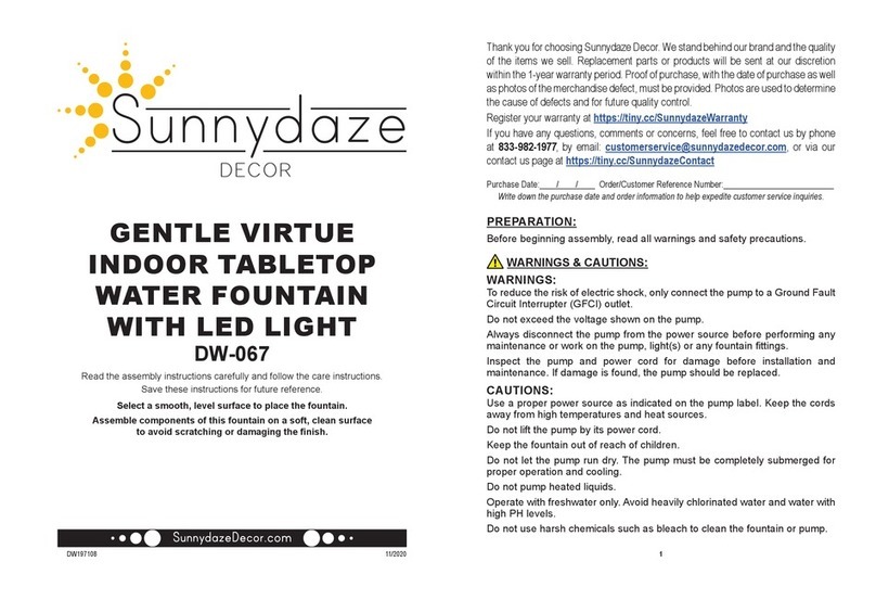 Sunnydaze Decor DW-067 manual