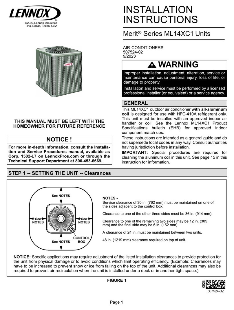 Lennox Merit ML14XC1-018-230A User manual