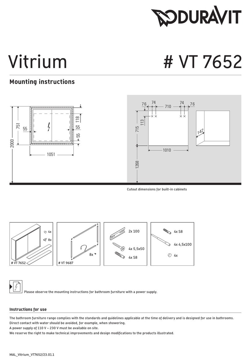 DURAVIT Vitrium VT 7652 manual
