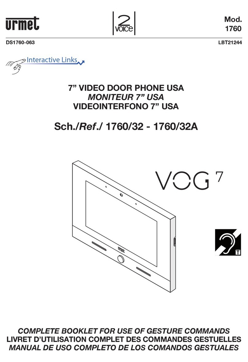 urmet domus 2VOICE VOG7 1760 User manual