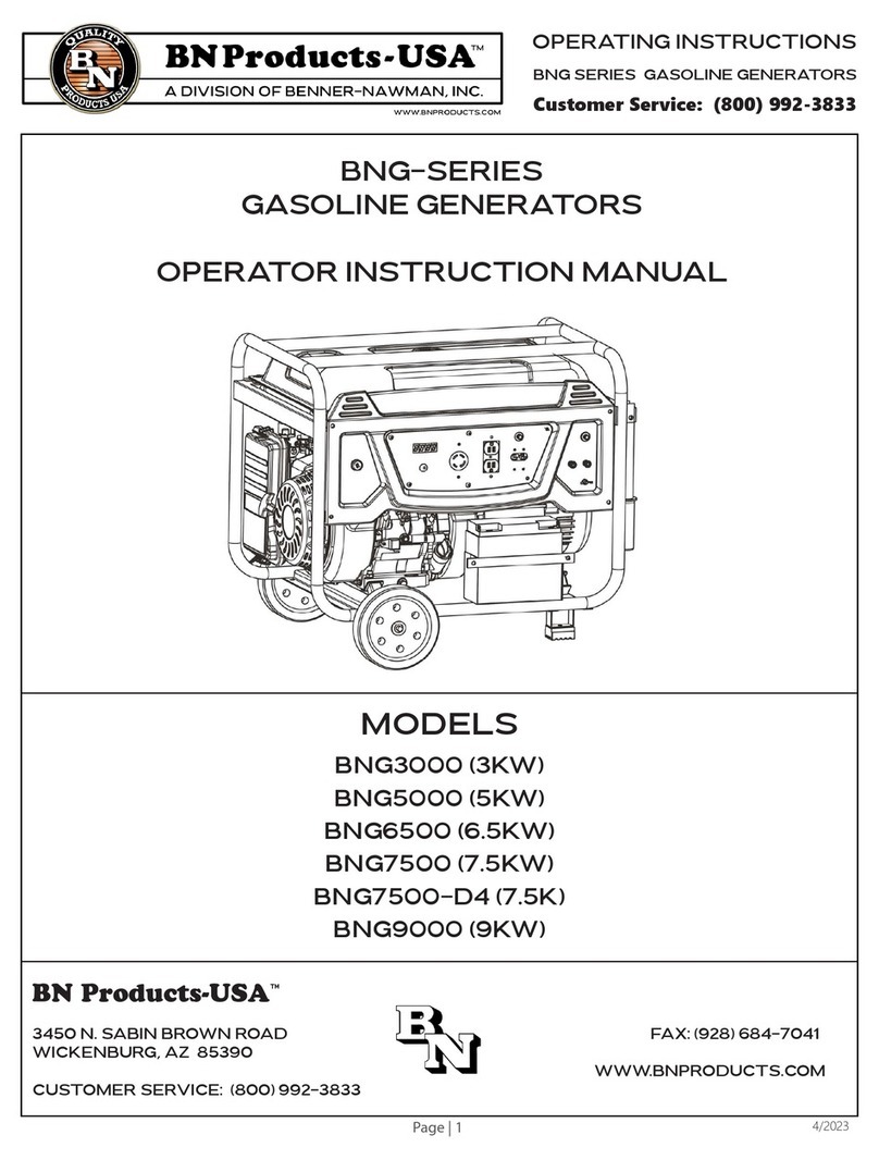 Benner-Nawman BN Products BNG Series Operator's instruction manual Benner-Nawman BN Products BNG Series Operator's instruction manual