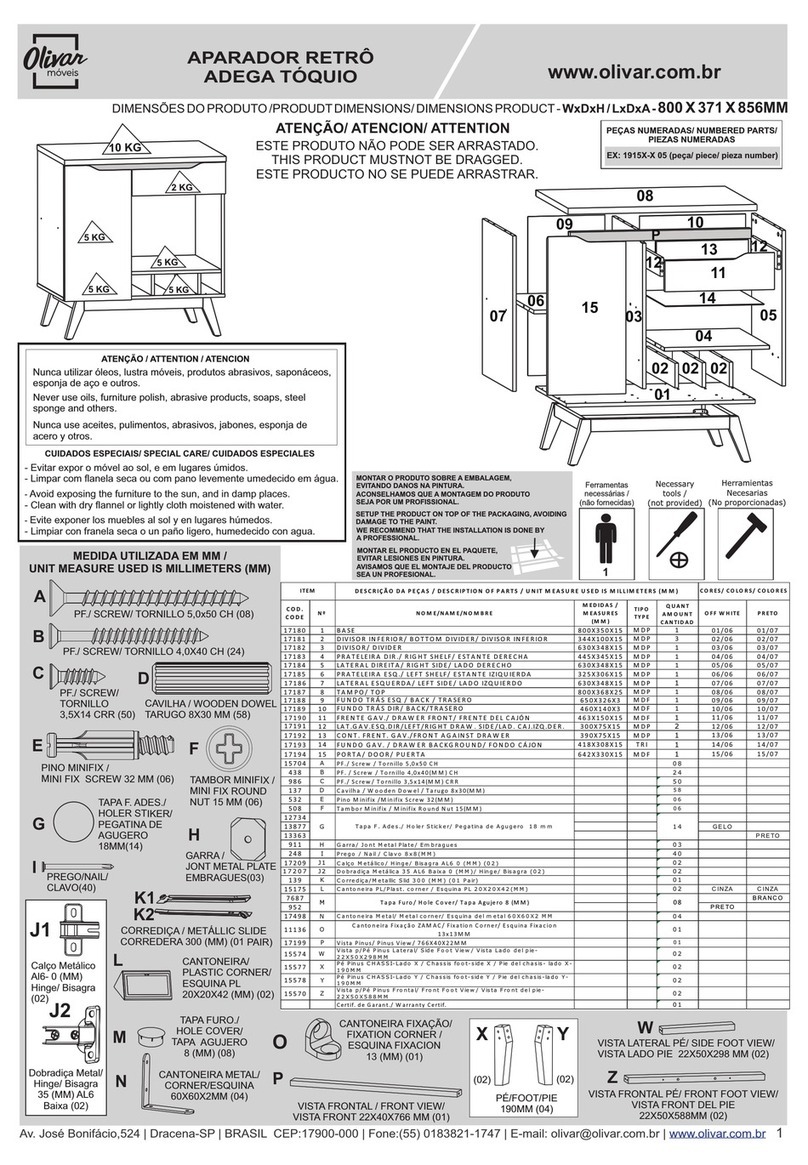 Olivar APARADOR RETRO ADEGA TOQUIO User manual