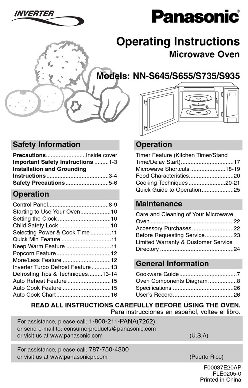 Panasonic NN-S645 User manual