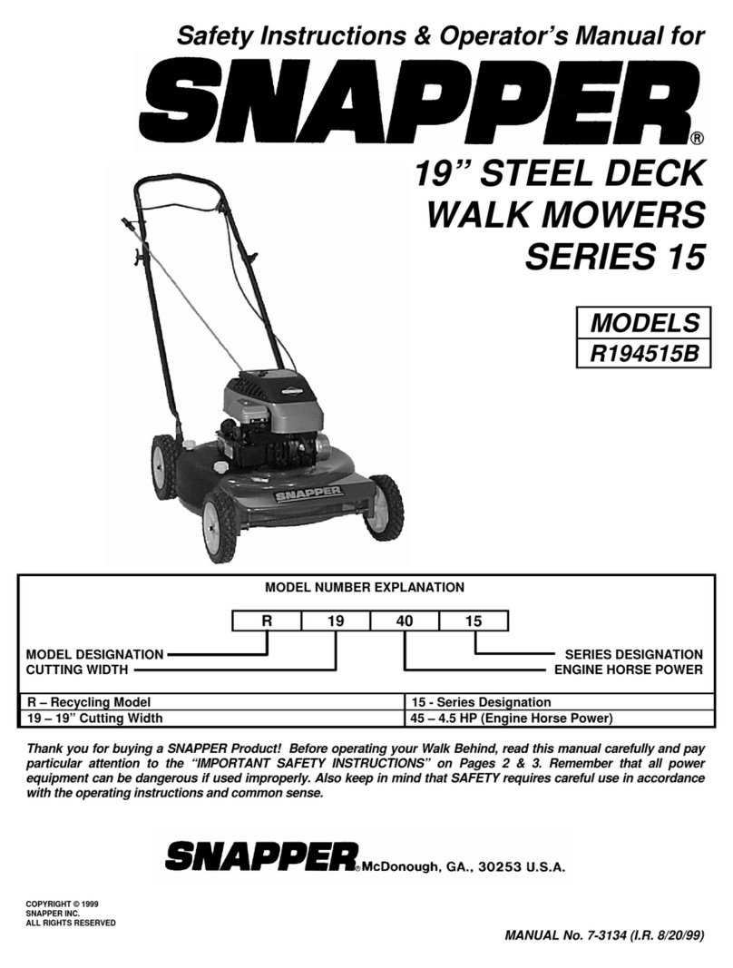 Snapper 15 Series User manual