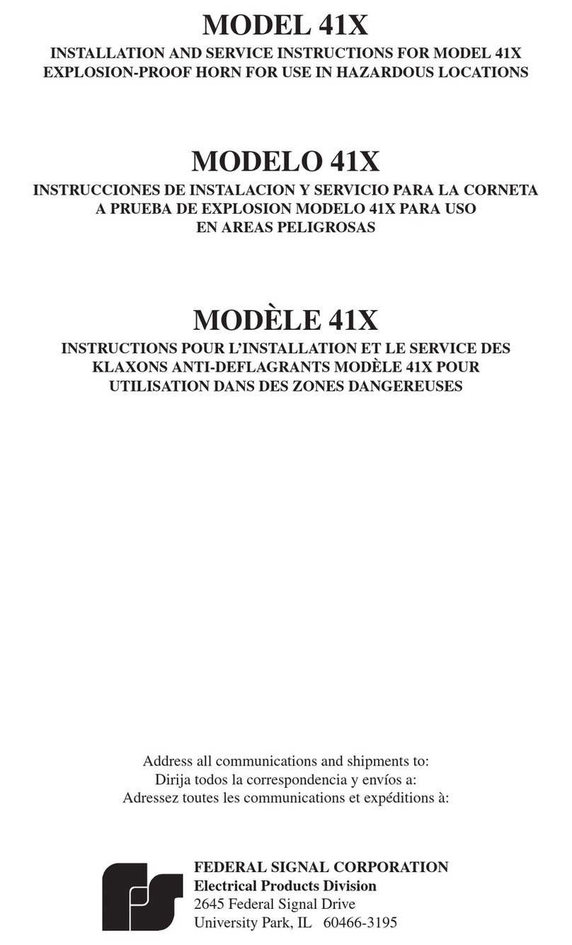 Federal Signal Corporation 41X Quick guide