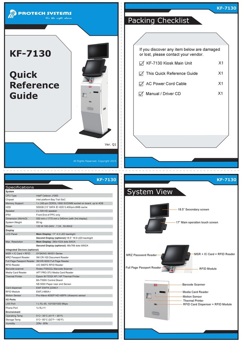 Protech Systems KF-7130 Quick reference guide