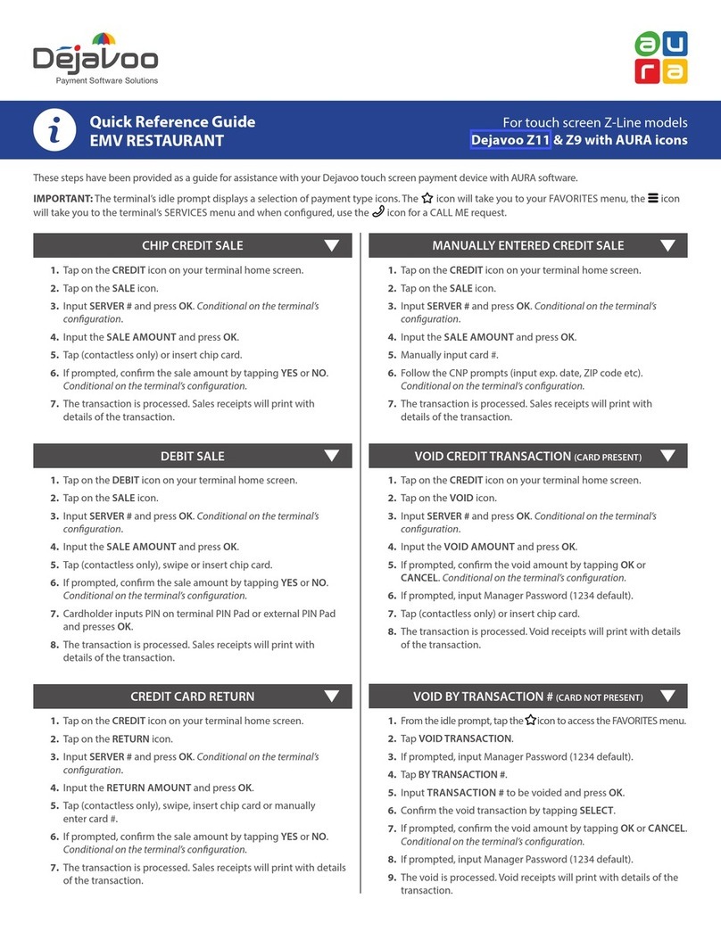 dejavoo Z9 Quick reference guide