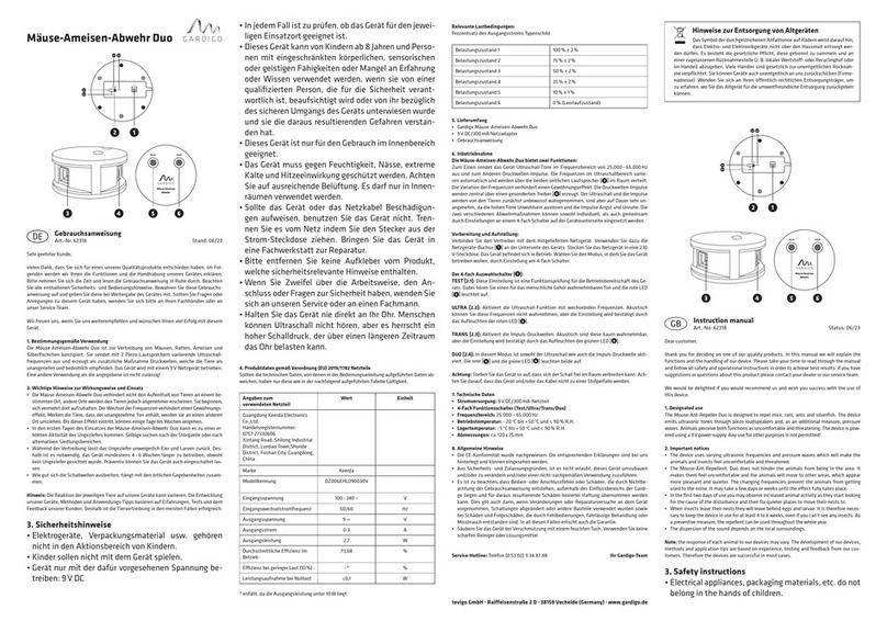 Gardigo 62318 instruction manual