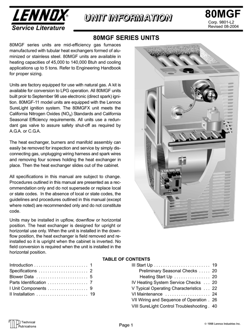 Lennox 80MGF User manual Lennox 80MGF User manual