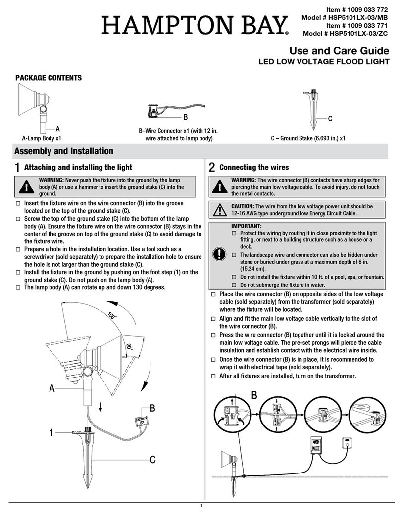 HAMPTON BAY HSP5101LX-03/MB Use and care guide