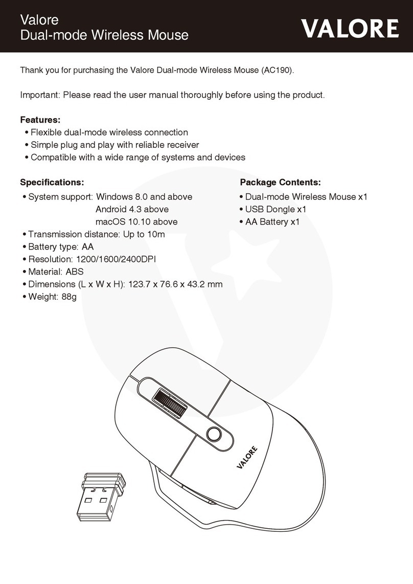Valore AC190 instruction manual